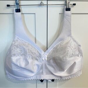 Glamorise White Lace Bra 42D Soft Cup No Padding Wireless